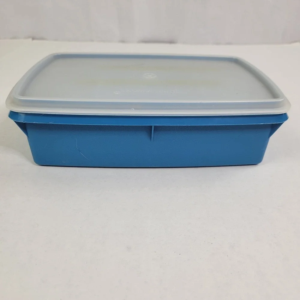 Tupperware Tuppercraft 767-3 Rectangular‎ Container Blue Storage Craft Organizer